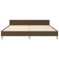 Cadre de lit avec tête de lit Marron foncé 180x200 cm Tissu
