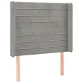 Tête de lit à LED Gris clair 93x16x118/128 cm Velours