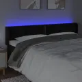 Tête de lit à LED Noir 183x16x78/88 cm Velours