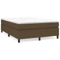 cadre de lit Marron foncé 140x190 cm Tissu