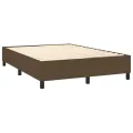 cadre de lit Marron foncé 140x190 cm Tissu