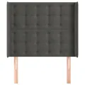 Tête de lit avec oreilles Gris foncé 103x16x118/128 cm Velours