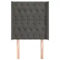 Tête de lit avec oreilles Gris foncé 83x16x118/128 cm Velours