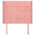 Tête de lit avec oreilles Rose 83x16x118/128 cm Velours