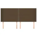 Tête de lit avec oreilles Marron foncé 163x16x118/128 cm Tissu