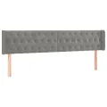Tête de lit avec oreilles Gris clair 203x16x78/88 cm Velours