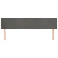 Tête de lit avec oreilles Gris foncé 203x16x78/88 cm Velours