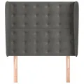 Tête de lit avec oreilles Gris foncé 103x23x118/128 cm Velours