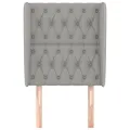 Tête de lit avec oreilles Gris clair 83x23x118/128 cm Tissu