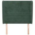 Tête de lit avec oreilles Vert foncé 103x23x118/128 cm Velours