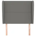 Tête de lit avec oreilles Gris foncé 103x23x118/128 cm Tissu