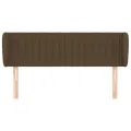 Tête de lit avec oreilles Marron foncé 147x23x78/88 cm Tissu