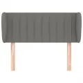Tête de lit avec oreilles Gris foncé 83x23x78/88 cm Tissu