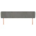 Tête de lit avec oreilles Gris clair 183x23x78/88 cm Velours