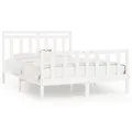 Cadre de lit Blanc Bois de pin massif 160x200 cm