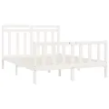 Cadre de lit Blanc Bois de pin massif 160x200 cm