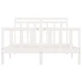 Cadre de lit Blanc Bois de pin massif 160x200 cm