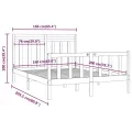 Cadre de lit Blanc Bois de pin massif 160x200 cm
