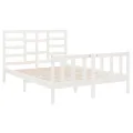 Cadre de lit Blanc Bois massif 120x190 cm Petit Double