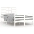 Cadre de lit Blanc Bois massif 120x200 cm