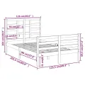 Cadre de lit Blanc Bois massif 120x200 cm