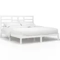 Cadre de lit Blanc Bois massif 200x200 cm
