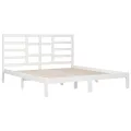 Cadre de lit Blanc Bois massif 200x200 cm
