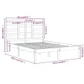 Cadre de lit bois massif 120x190 cm petit double