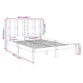Cadre de lit bois massif 120x190 cm petit double