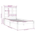 Cadre de lit Blanc Bois massif 90x200 cm