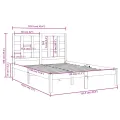 Cadre de lit bois massif 120x190 cm petit double