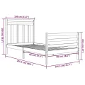 Cadre de lit Blanc Bois massif 100x200 cm