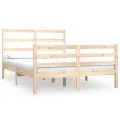 Cadre de lit bois de pin massif 120x190 cm petit double
