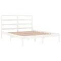 Cadre de lit Blanc Bois de pin massif 120x200 cm