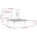 Cadre de lit bois massif 120x190 cm petit double