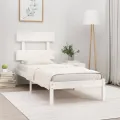 Cadre de lit Blanc Bois massif 100x200 cm