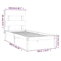 Cadre de lit Blanc Bois massif 100x200 cm