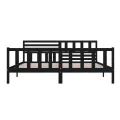 Cadre de lit Noir Bois massif 200x200 cm