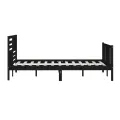 Cadre de lit Noir Bois massif 200x200 cm