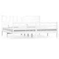 Cadre de lit Blanc Bois massif 200x200 cm
