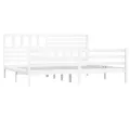 Cadre de lit Blanc Bois massif 200x200 cm