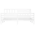 Cadre de lit Blanc Bois massif 200x200 cm