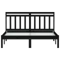Cadre de lit Noir Bois de pin massif 140x190 cm