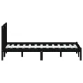 Cadre de lit Noir Bois de pin massif 140x190 cm