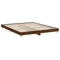 Cadre de lit chêne marron 200x200 cm bois d'ingénierie