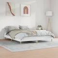 Cadre de lit blanc 200x200 cm bois d'ingénierie