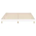 Cadre de lit blanc 200x200 cm bois d'ingénierie