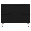 Armoire de salle de bain noir 80x33x60 cm bois d'ingénierie