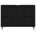 Armoire de salle de bain noir 80x33x60 cm bois d'ingénierie