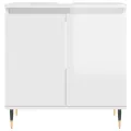 Armoire de bain blanc brillant 58x33x60 cm bois d'ingénierie